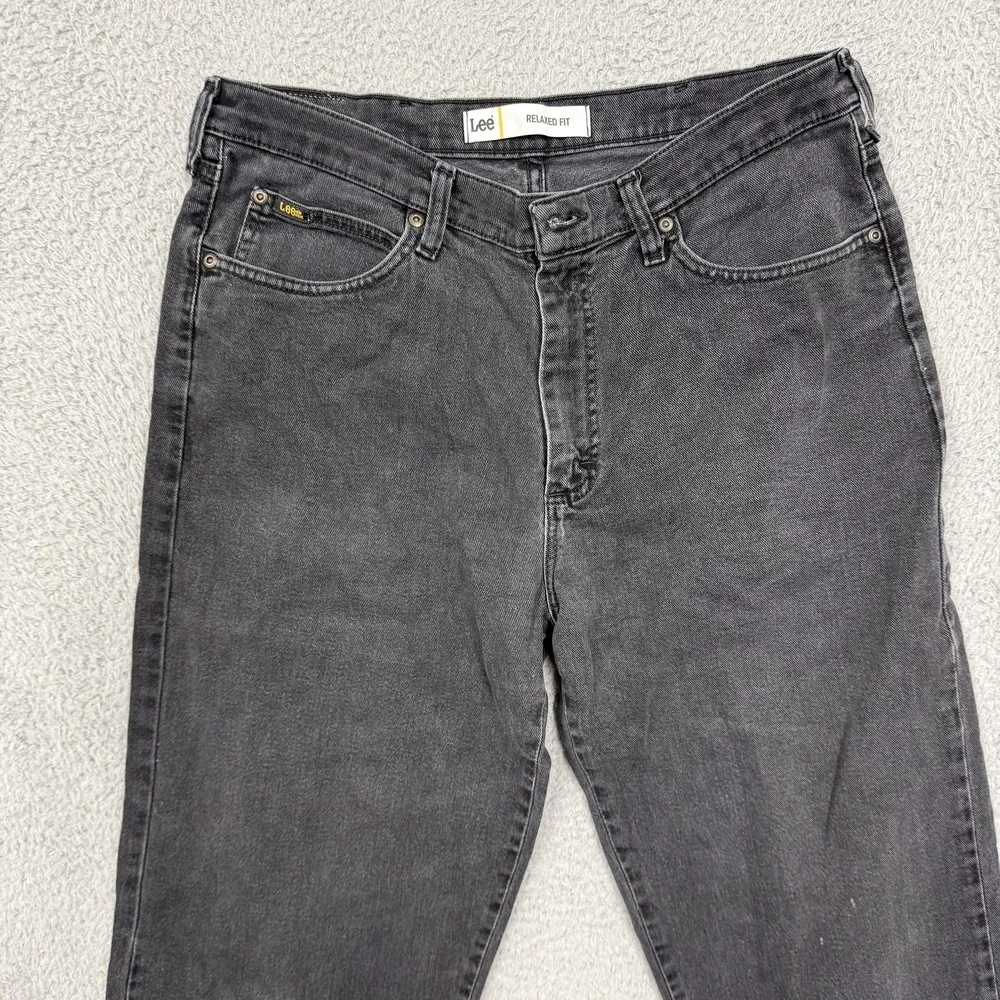 Lee Relaxed Fit Jeans‎ Mens 35x31 Gray Tapered Leg Stretch Denim Mid Rise Casual